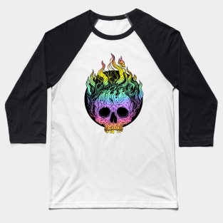 Skull on Fire Baseball T-Shirt